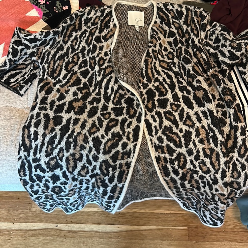 Joie leopard print duster cardigan
